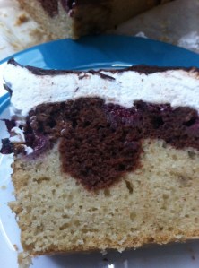 vegan, backen, Donauwelle, Himbeer, Mandel