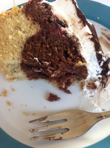 vegan, backen, Donauwelle, Himbeer, Mandel